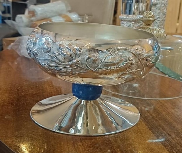 Designer  line Bowl with Blue Stone Base