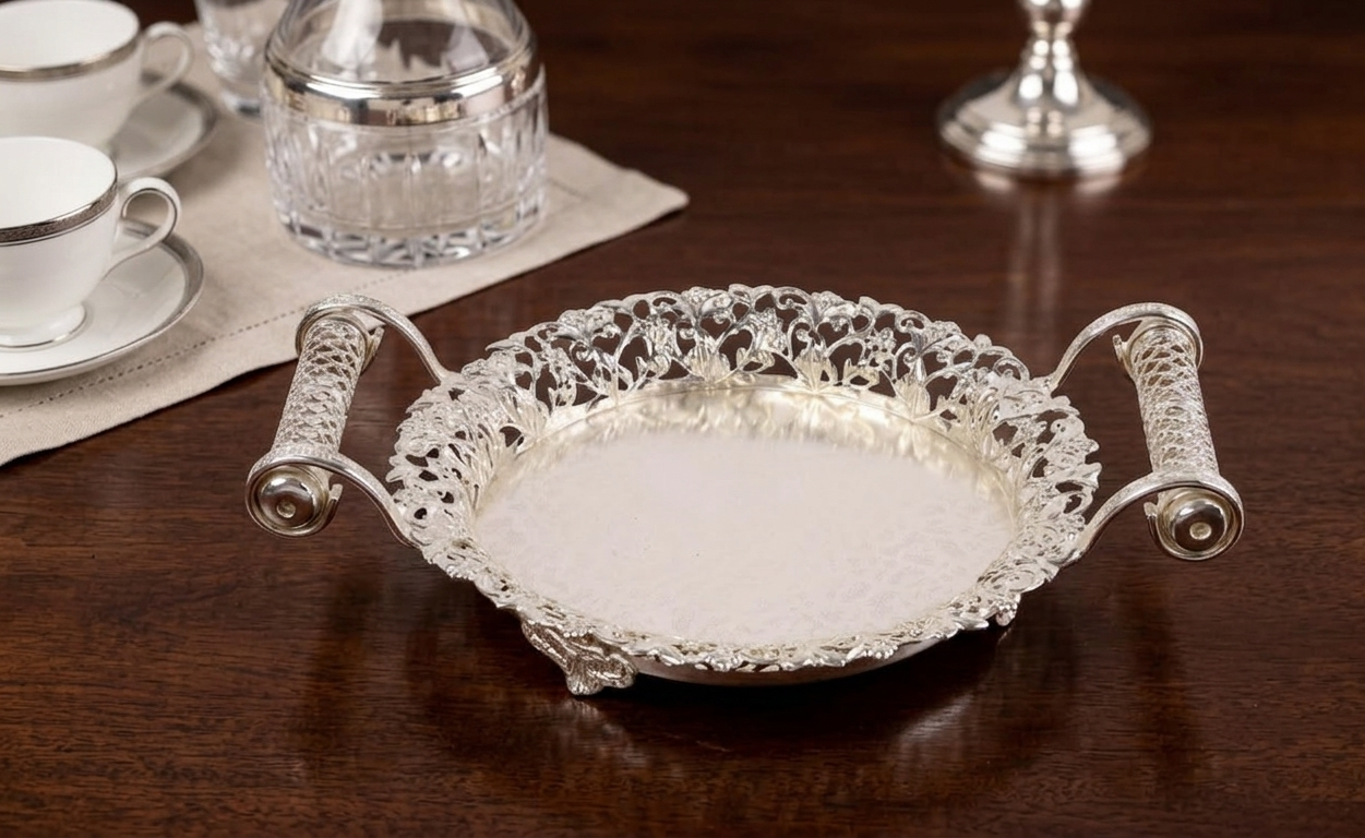 Silver Tray With Handel