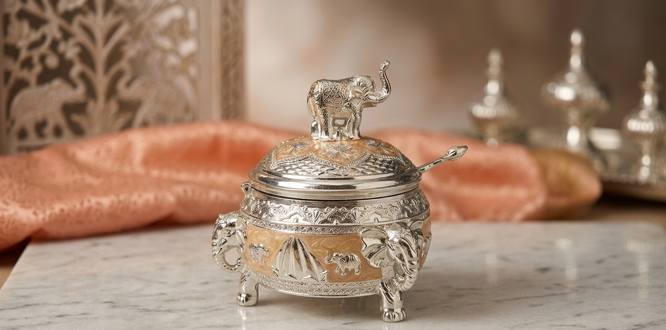 Elephant Sugar Pot (Peach)