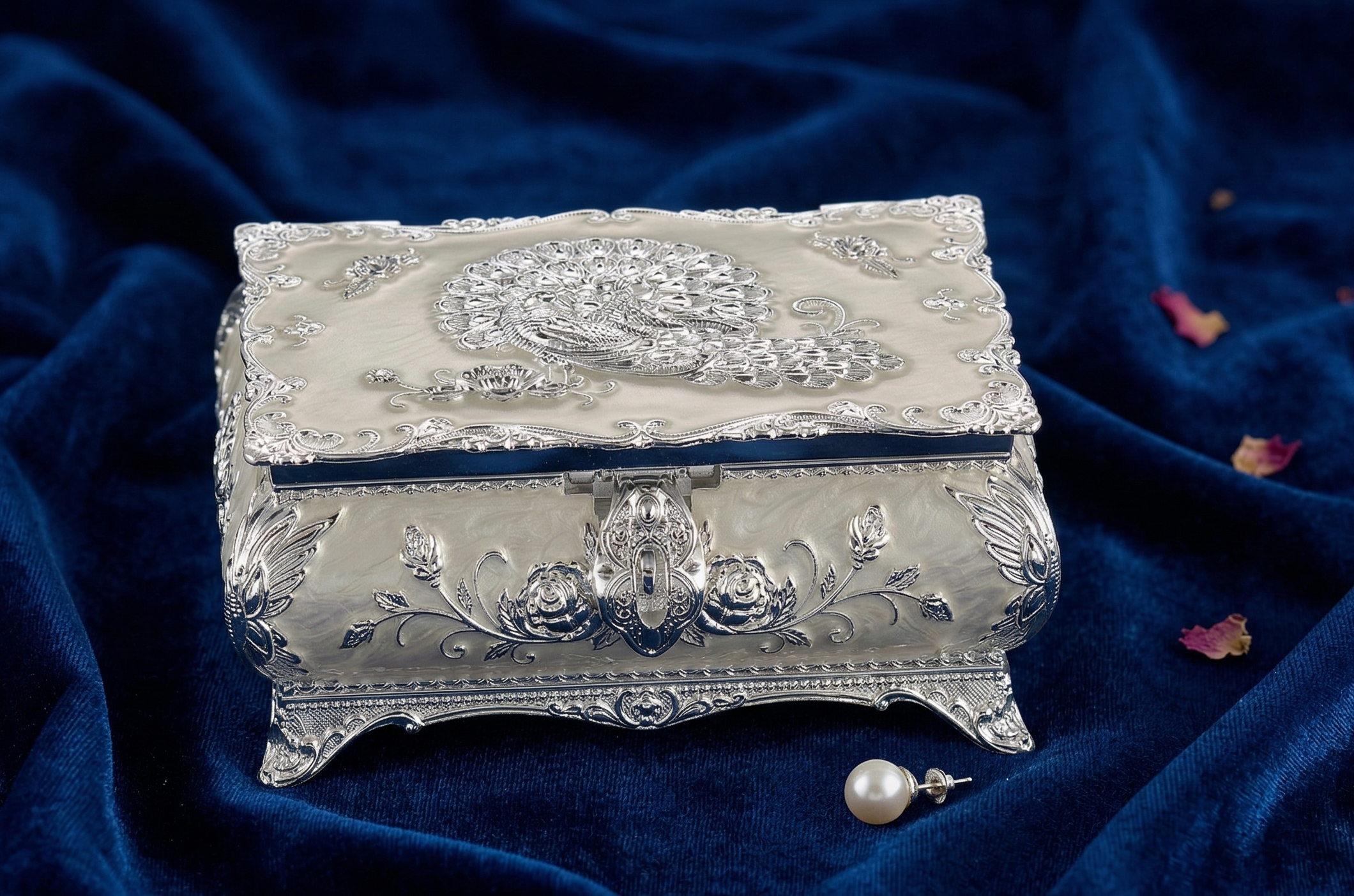 Dual Peacock Jewellery Box