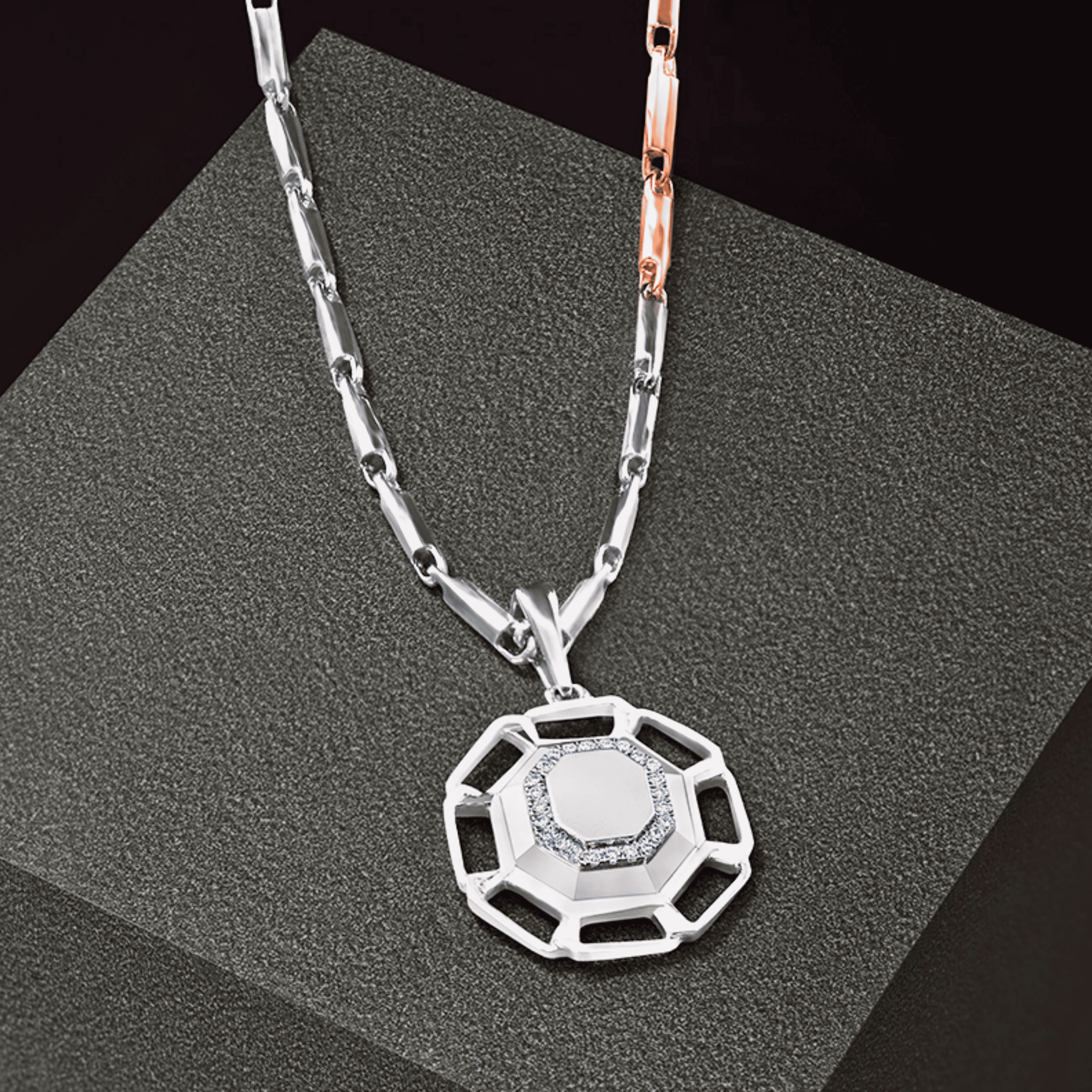 Platinum Bold Geometrical Pendant
