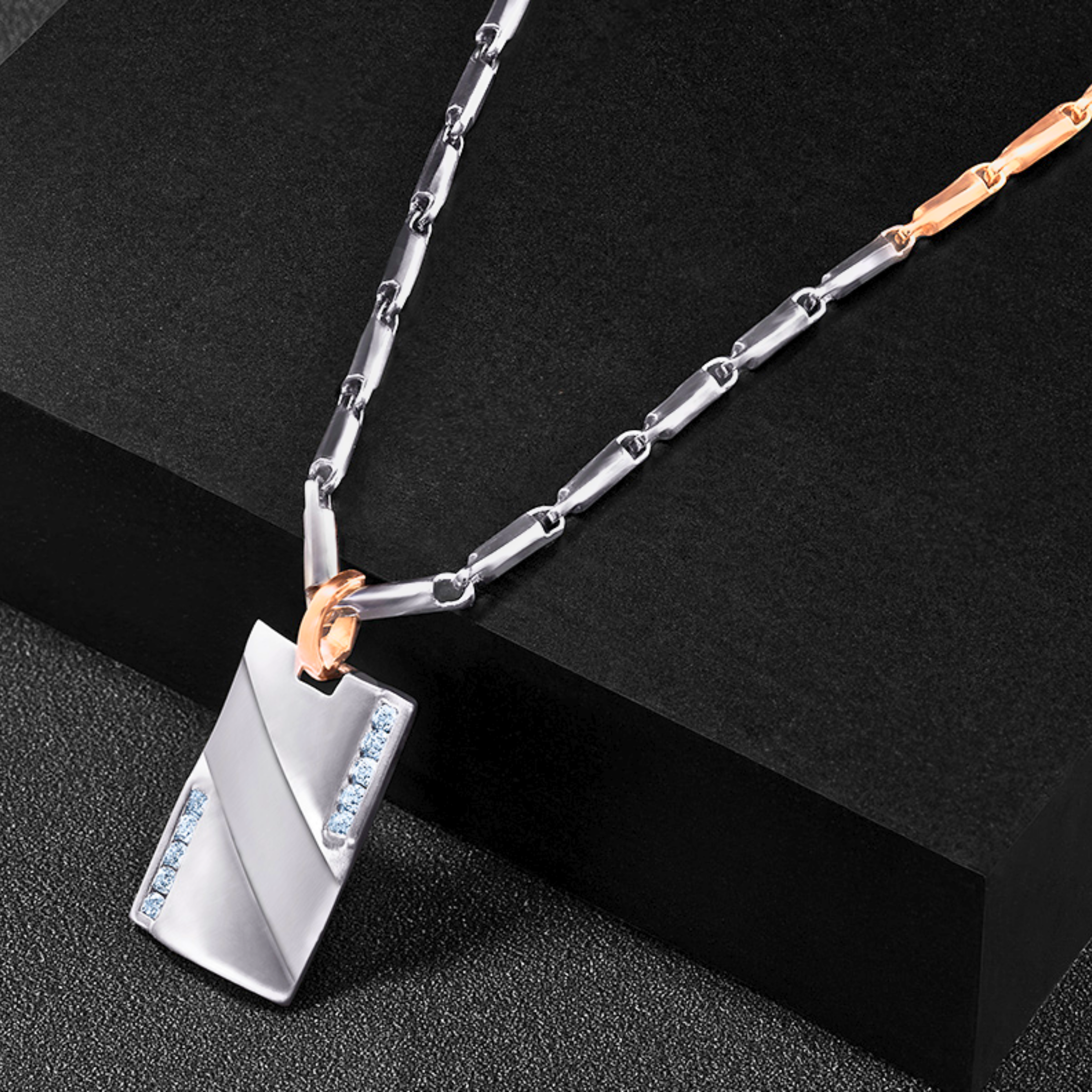 Platinum Contoured Pendant