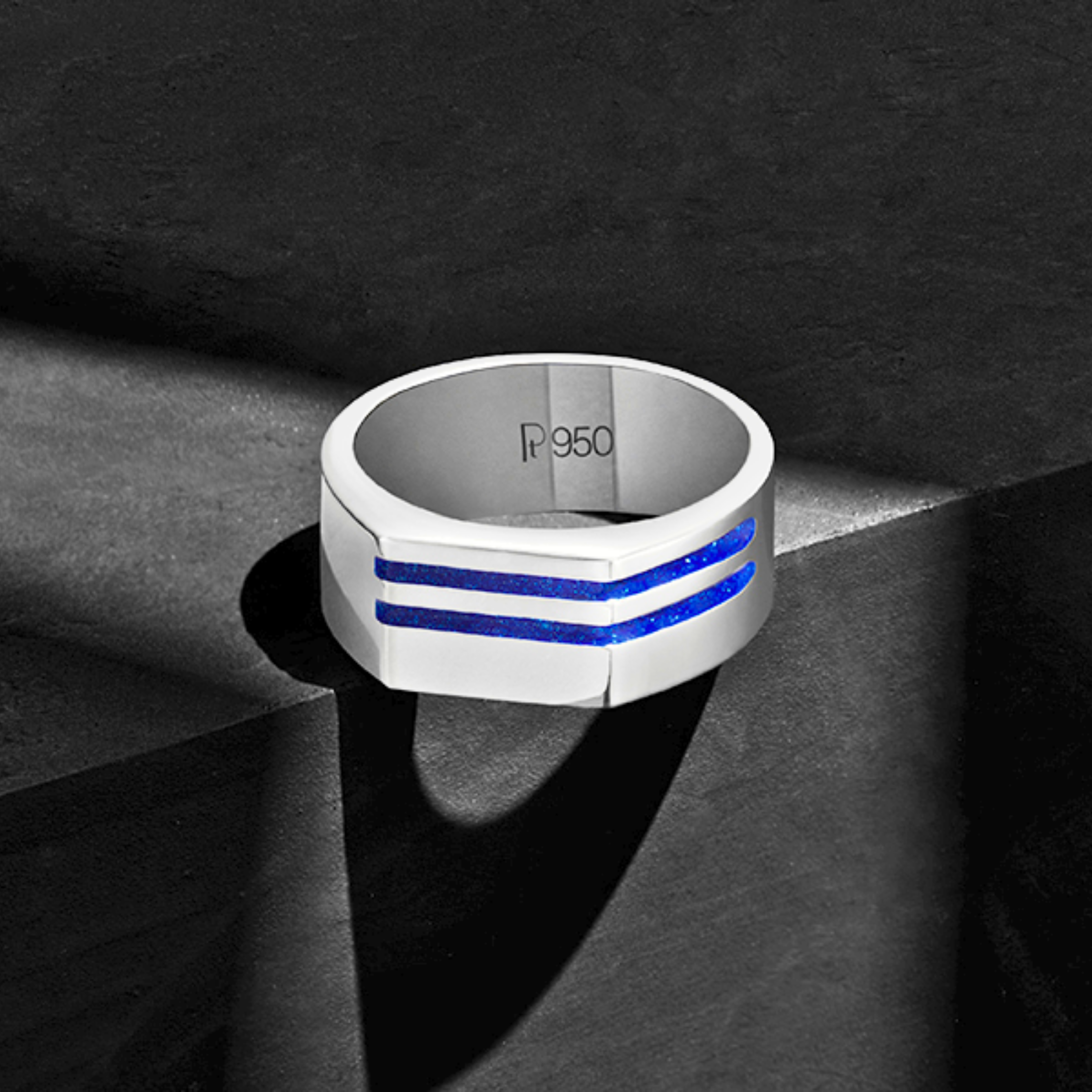 The Platinum Parallel Strokes Ring