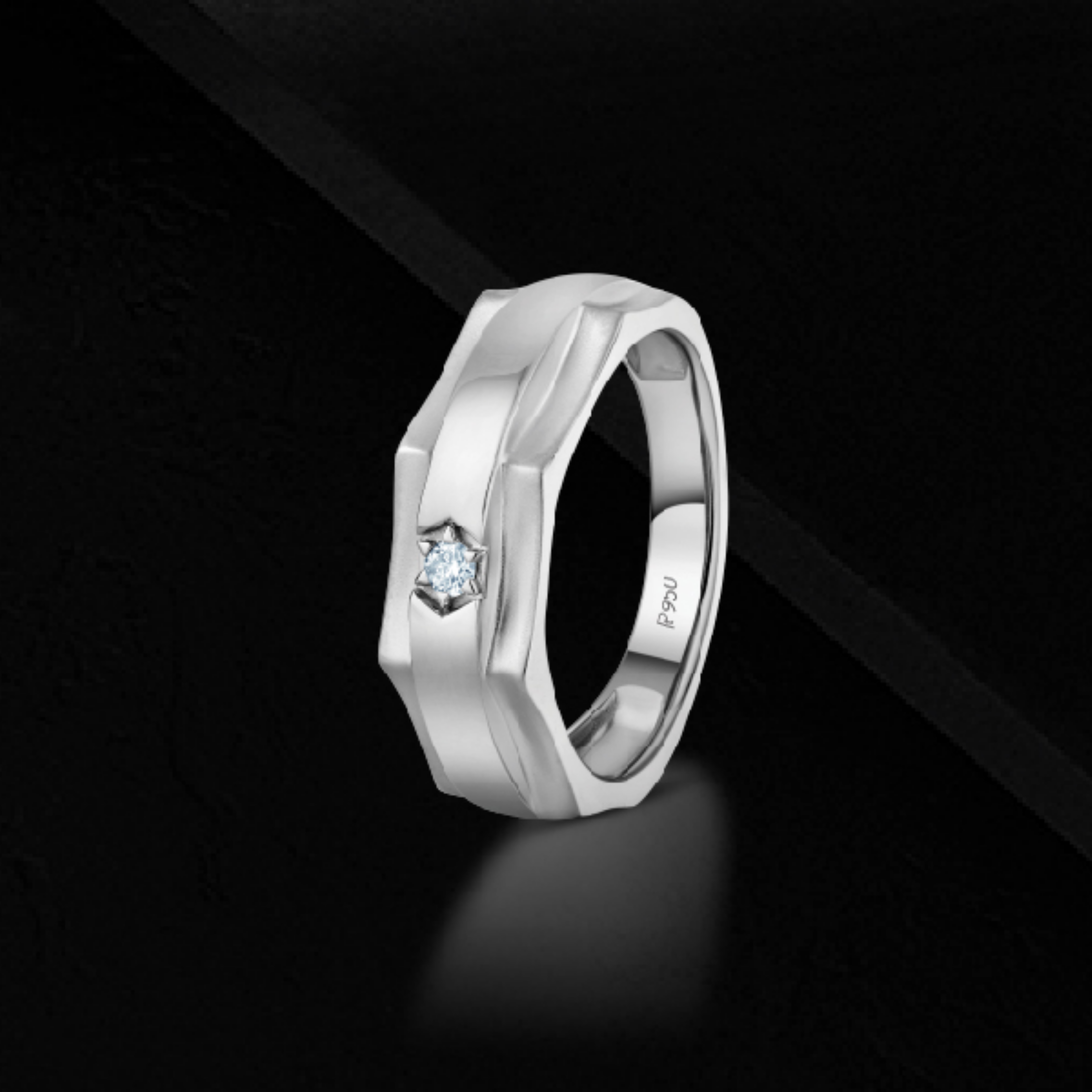 The Platinum Distinct Angular Ring