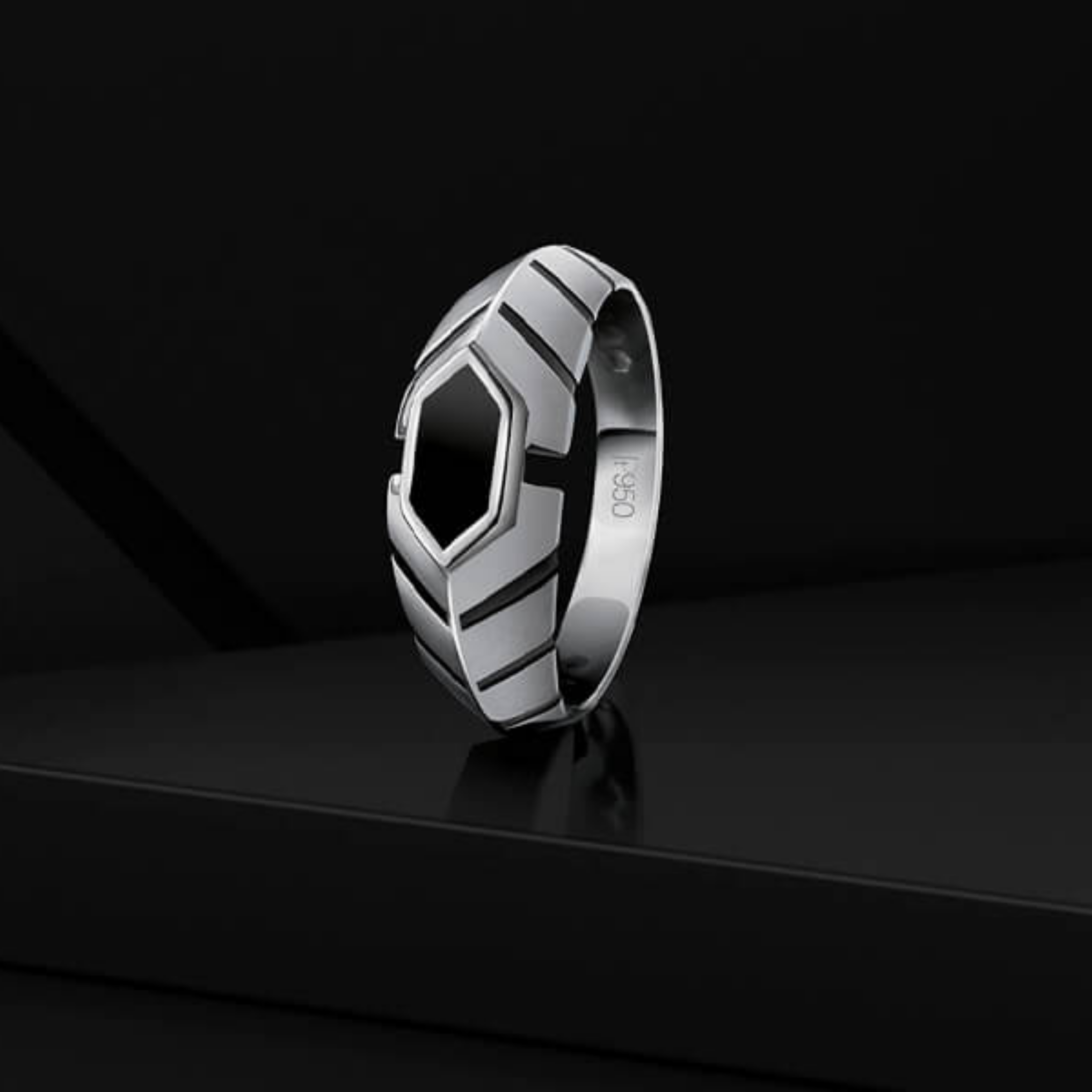 The Platinum Hexagon Ring