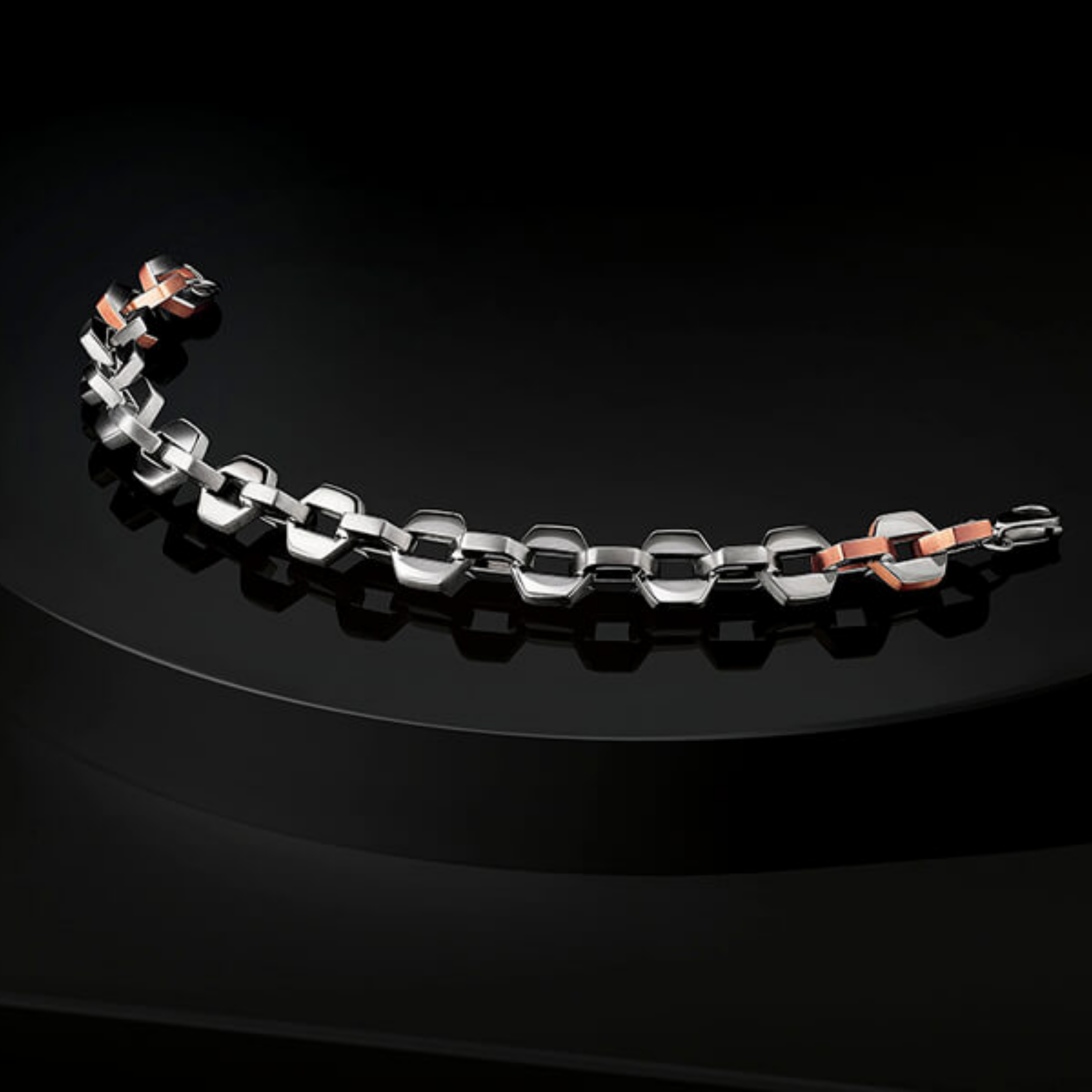 The Platinum Hexa Link Bracelet