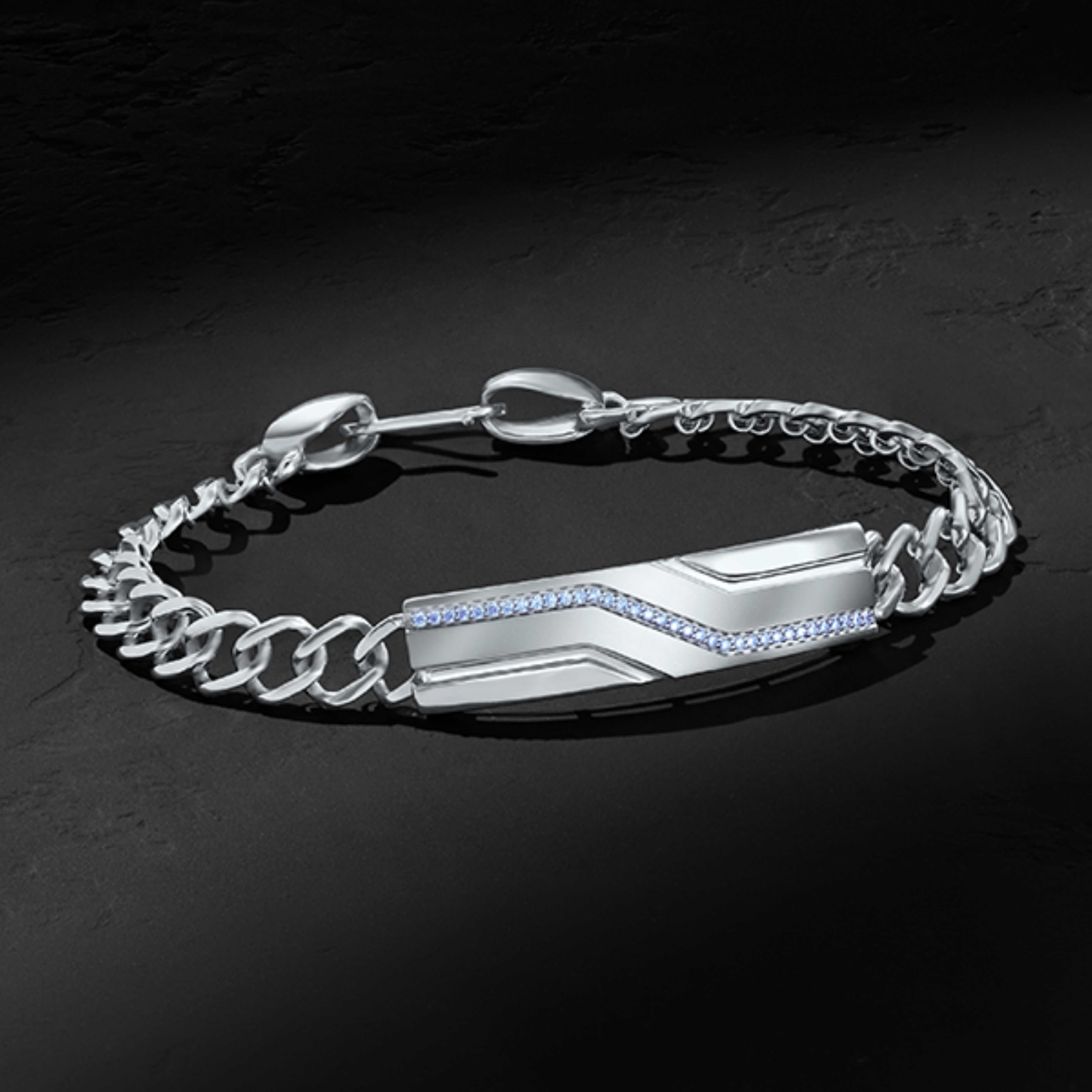 The Platinum Solid Studded Bracelet