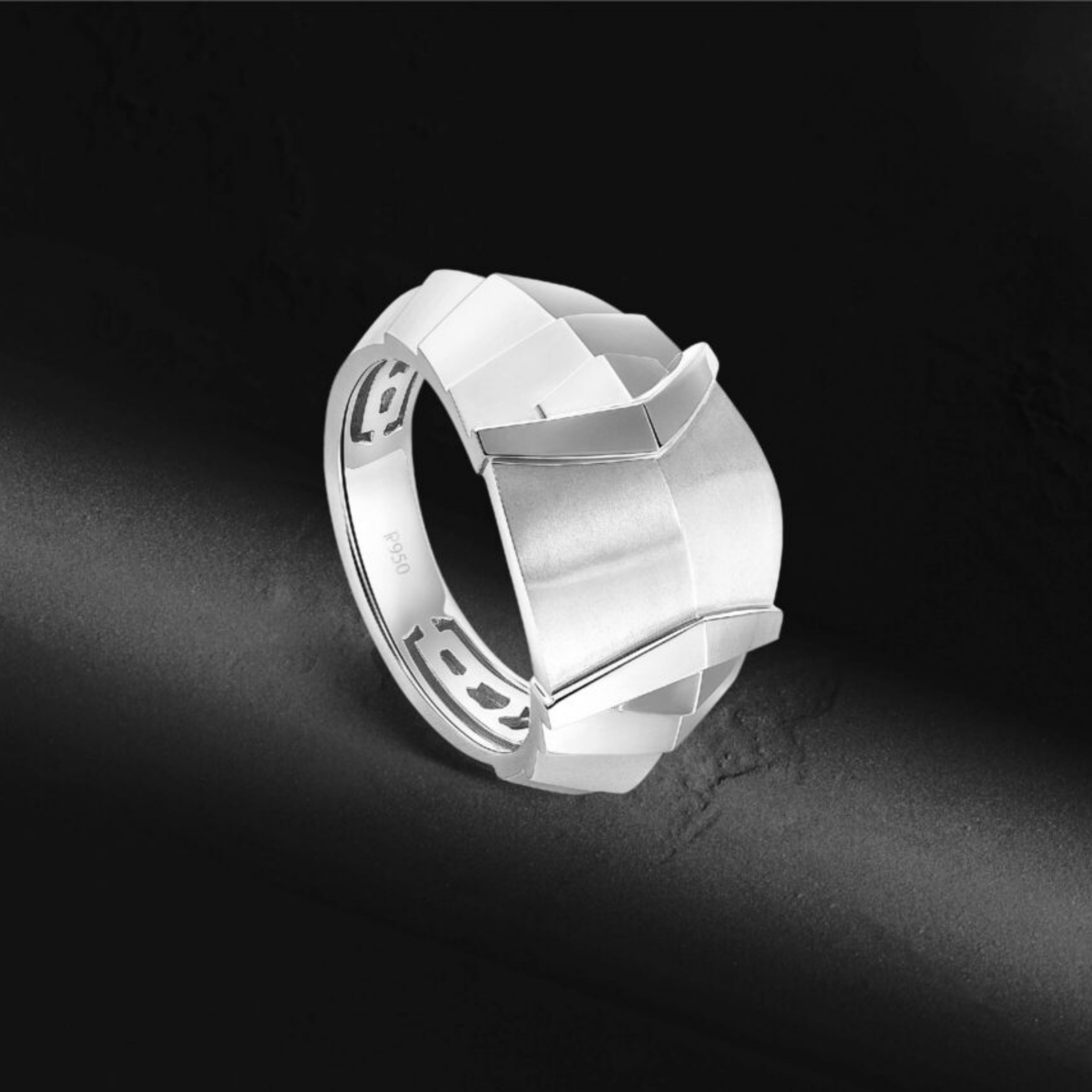 Platinum Futuristic Ring