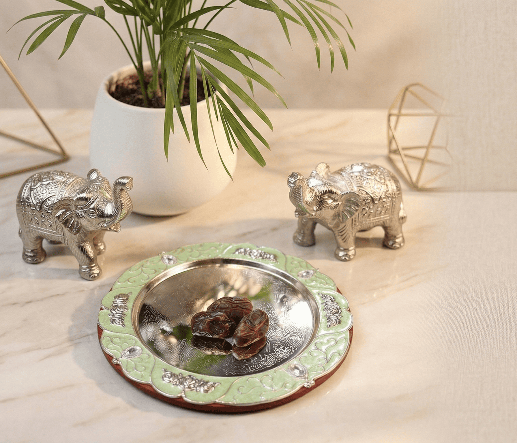Round Meena Tray(Green)