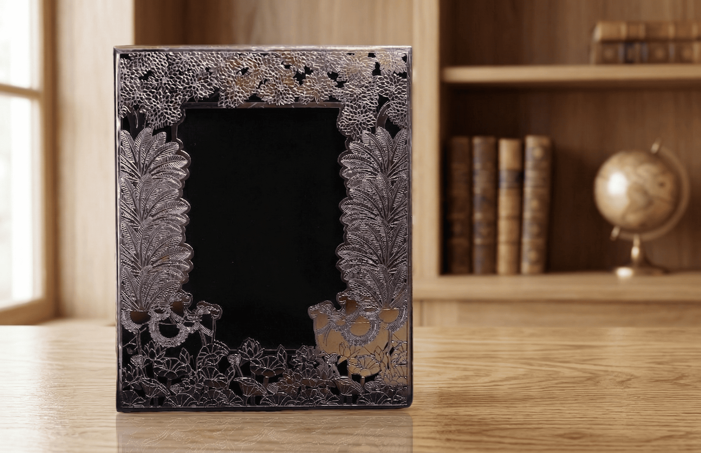 Silver Cow with Tree Photo Frame